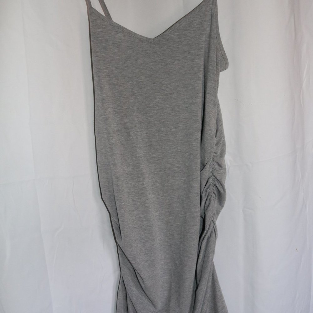 Forever 21 Plus Grey Ruched Jersey Knit Dress 3x